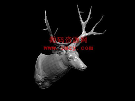 鹿头挂件3D模型下载- max源文件含材质