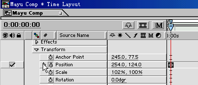 position属性左边的stopwatch图标,以在当前时间点上设置一个关键帧