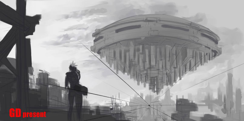 Painter教程-一点透视场景