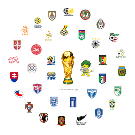 2010第十九届南非世界杯32强队徽图片欣赏
