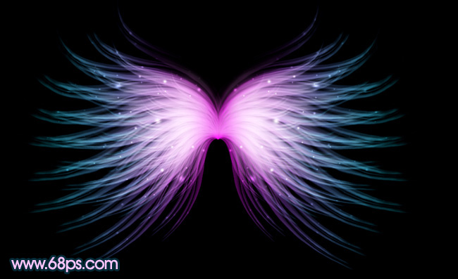 photoshop实例教程 打造绚丽多彩的光丝翅膀