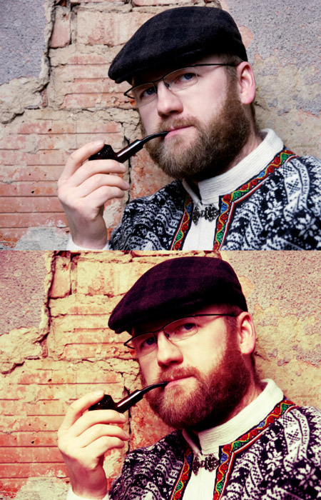 ps人物调色教程 快速调出怀旧复古老年人照片