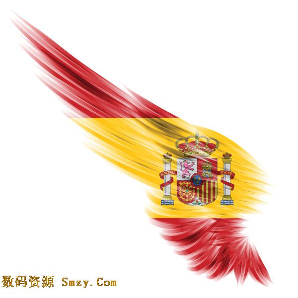 国旗翅膀主题高清图片素材 之西班牙国旗下载- 300DPI 5000x5000 - 数码资源网