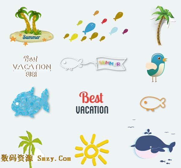 清凉一夏已经走远了,渐入秋天的我们何不回味一下呢,小编带来了这张清爽夏日图标矢量素材,继续感受清爽夏日的感觉,多种表现形式的海边的夏日椰树,简化描写的彩色小鱼,还有翻出浪花的鲸鱼,带着夏天标志牌游走的线条鱼,金色粗笔描绘的太阳,详细见JPG缩略图,欢迎下载收藏!