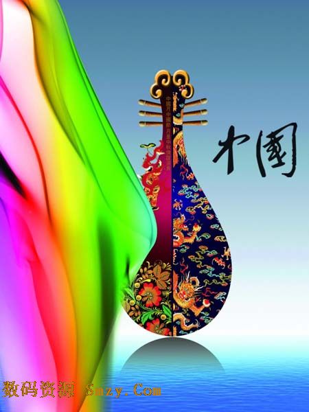 这是一款中国风古风韵色彩为主设计的古典乐器素材图片