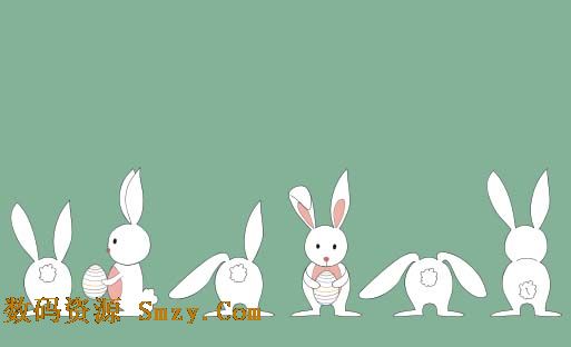 多角度简笔画兔子矢量素材下载 - 数码资源网