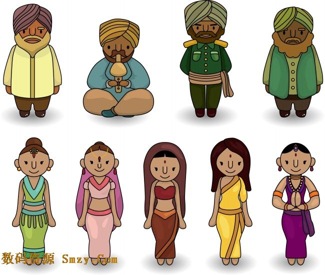 卡通印度人物之服饰篇高清图片