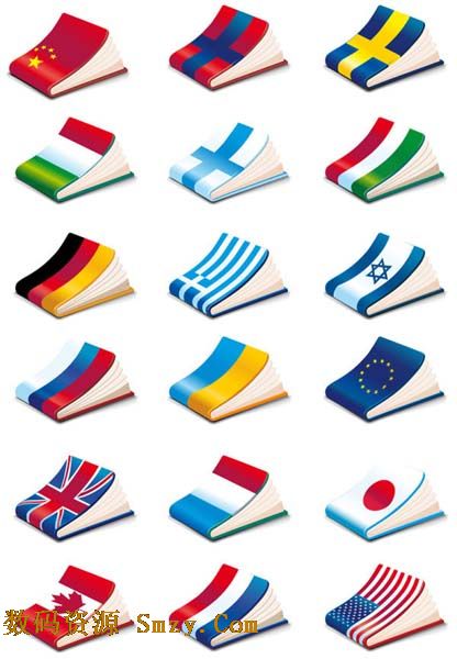多国家国旗封面笔记本设计矢量素材 界面预览