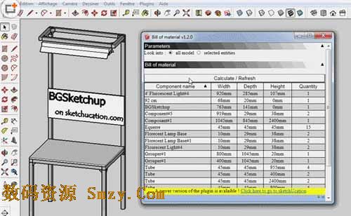 sketchup材料清单插件下载(Bill of material) v1.