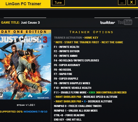 正当防卫3二十二项修改器下载