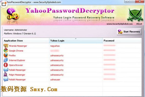 雅虎邮箱密码破译软件(Yahoo Password Decr