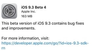苹果iOS9.3 Beta4固件下载|iPhone6s plus苹果