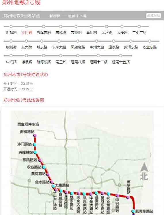 郑州地铁3号线线路规划图(郑州地铁线路图) 2016免费版