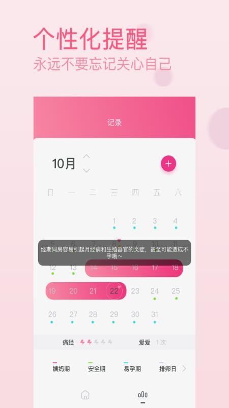 月经期安全期日历历软件 截图2