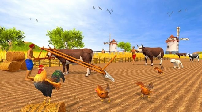 Real Bull Farm Village Farming Simulator Games 3D 截图3