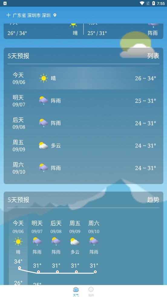 放晴天气1.0.1 截图1