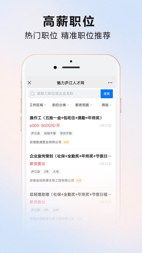 魅力庐江人才网 截图3