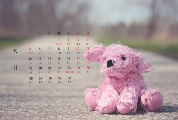 现在已经是六月份了,你想具体了解六月份的内容吗?现为你介绍2017年6月日历桌面壁纸精美大图,运用它作为壁纸就可以方便的知道六月份的内容,图片中有我们最喜欢的布娃娃,宽阔的道路上没有任何东西,显得那么的安静,一望无际的路上等你来驰骋,道路周围是绿色的植物,真是一副精美的图画!