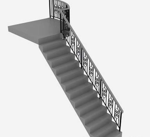 灰色楼梯3dmax模型下载