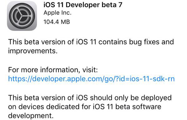 苹果iOS11开发者预览版Beta7\/公测版beta6固