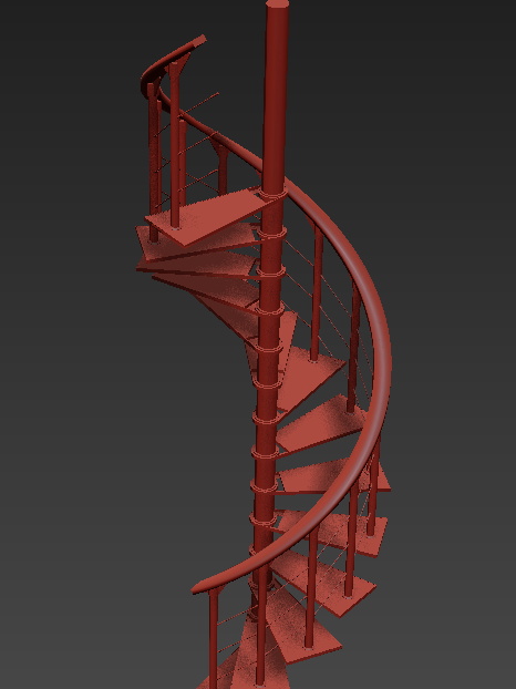 简约3dmax绿色螺旋楼梯模型下载