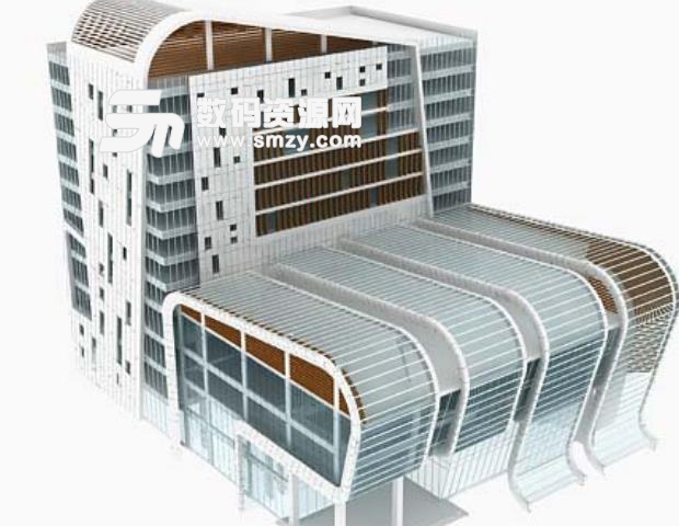 个性现代3Dmax办公楼模型材质下载