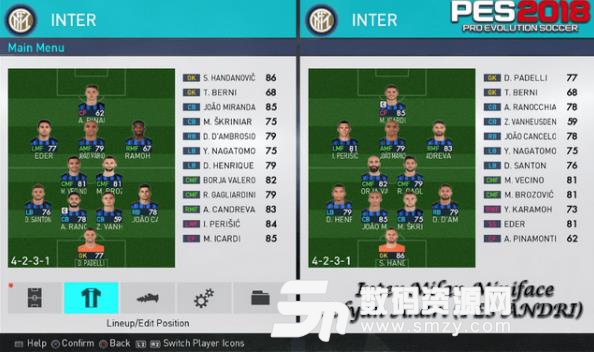 实况足球2018国际米兰战术面板头像美化补丁