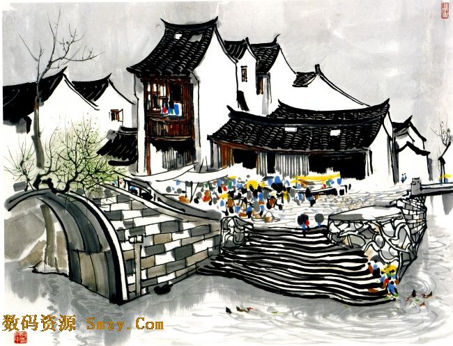 小桥流水人家~这是在江南水乡小镇中最常见的风景,现在水墨江南小镇高清图片由水墨画的方式将它展示出来,意境更深了一层,古桥楼阁,拱桥清水,风景宜人,这里是北方人最向往的旅游胜地,没有四季差异的区别,永远展示着碧水清清,详细还请见JPG缩略图,欢迎下载收藏!