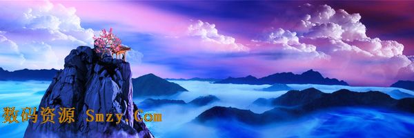 恢弘大气的山水风景画作psd素材
