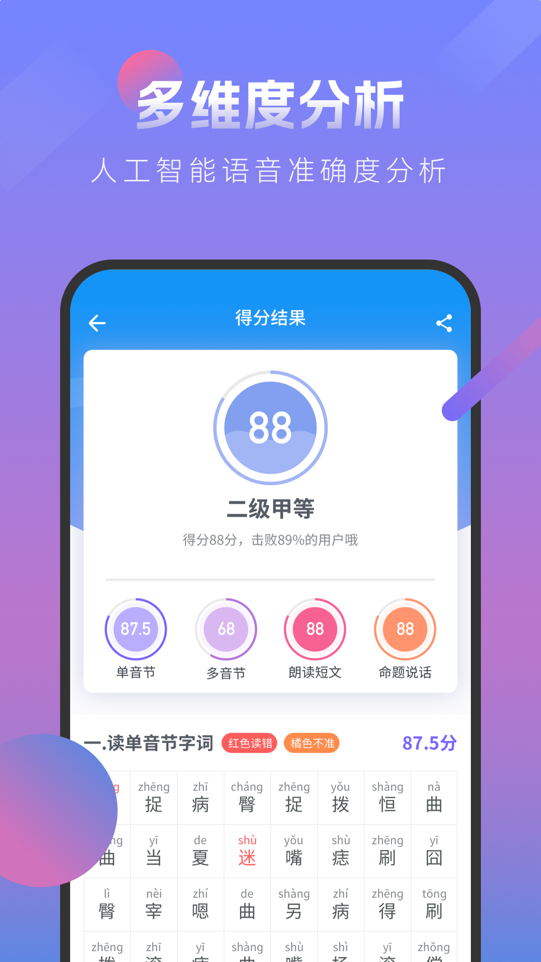 普通话考试模拟 截图3