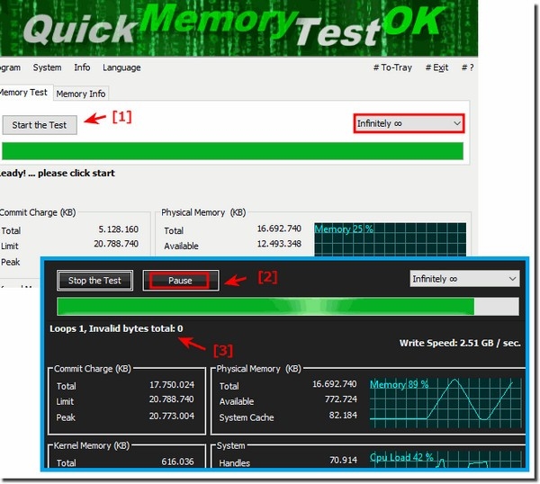 QuickMemoryTestOK 4.61 instaling