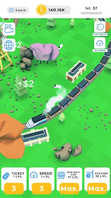 空闲火车铁路大亨2024(idle trains railway tycoon) 截图4