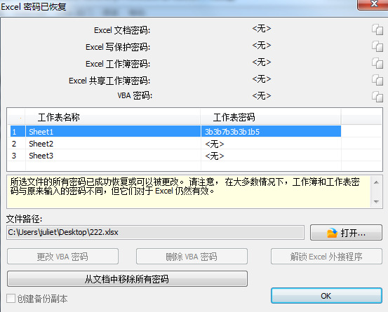 Accent  Excel  Password  Recovery截图