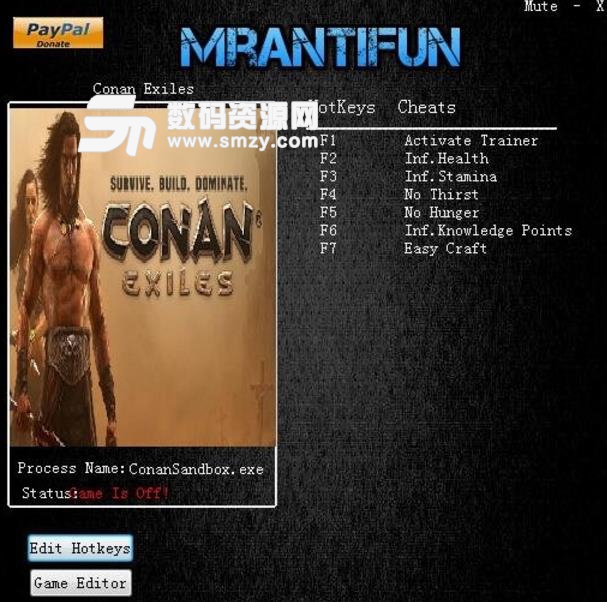 Conan Exiles二十二项修改器下载 无限生命值和耐力 V1 0 正式版 数码资源网